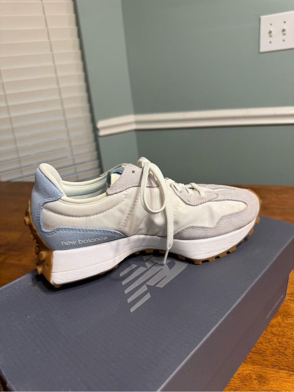 New Balance 327 Grey Blue Women's Lifestyle Sneakers WS327FRC Size 7.5 - Picture 2 of 15